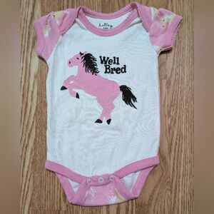 Hatley Kids Pink and White Horse One Piece